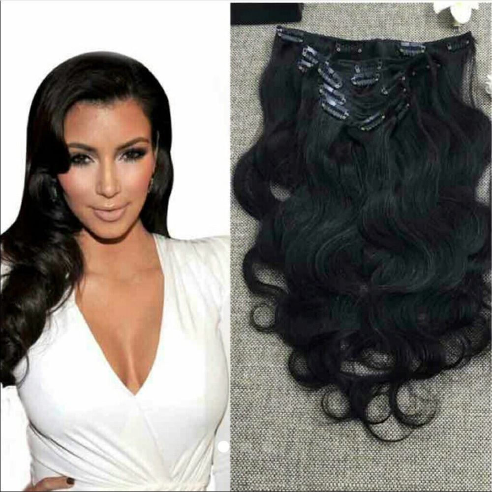 20” Black Clip Ins Remy